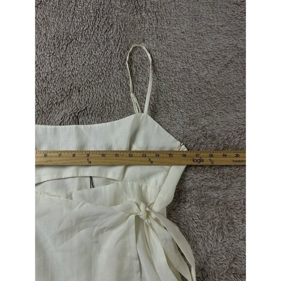 ZARA Women’s LINEN BLEND CUT OUT JUMPSUIT DRESS Size M New - Picture 8 of 15